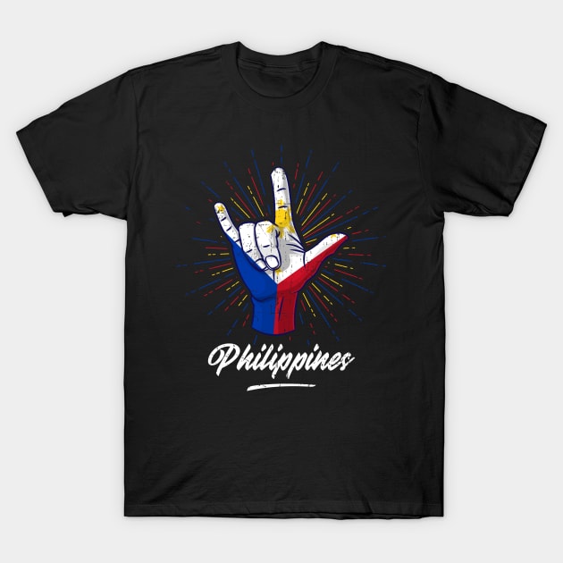 I Love You Philippines Hand Gesture Cute Gift Women Men T-Shirt by teeleoshirts